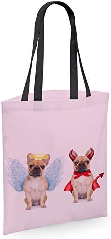 Francuski buldog Frenchie đavo i anđeo pokloni za ljubitelje pasa - torbe za višekratnu kupovinu preko ramena sa psima na-4 boje