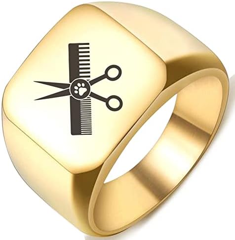 Ugravirani češalj za žene / muškarce od nehrđajućeg čelika sa škarama i prstenom za nakit