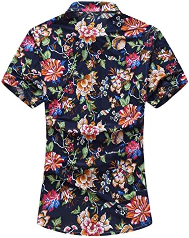 XXBR muške havajske majice, cvjetni tropski postrojeni košulje za tiskane majice dolje Tropsko praznik ljeto