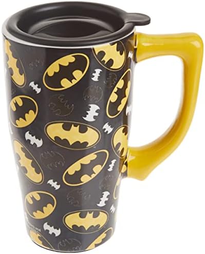 Spoontiques - Keramičke putničke torbe - Batman logo Kup - vruća ili hladna pića - poklon za ljubitelje kafe