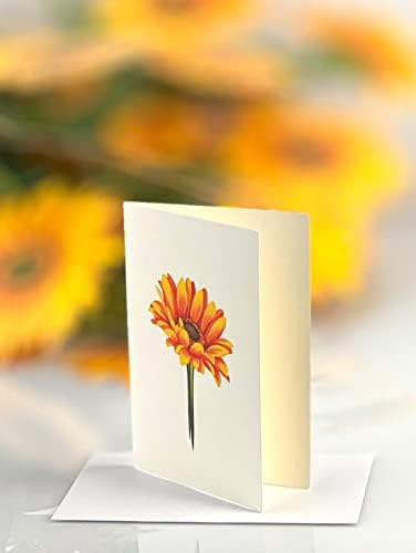Freshcut papir Pop up kartice, Sunflower Grande, 18 inch Life Size Forever Flower Bouquet 3D Popup čestitke sa karticom za bilješke i kovertom-Suncokreti