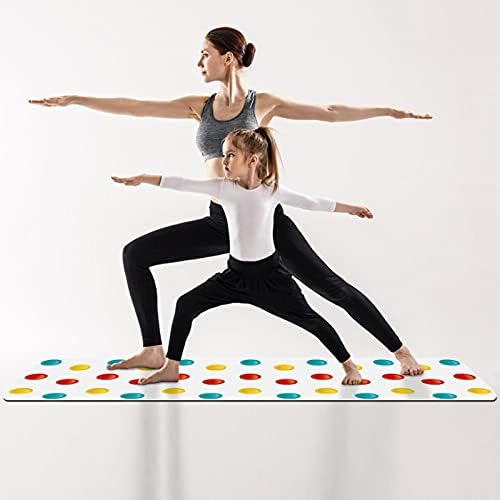 SDLKFRELI 6mm Extra Thick Yoga Mat, šarene tačke Print Eco-Friendly TPE vježbe prostirke Pilates Mat sa za jogu,