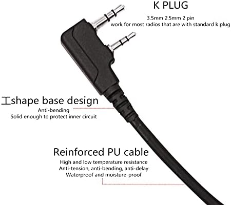 RATAOK U94 PTT taktički Push To Talk adapter konektor kompatibilan sa Kenwood kompatibilnim sa Baofeng 2-pinskim voki-toki radiom