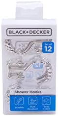 Crna + Decker izdržljiv, otporan na hrđu i jednostavan za instaliranje s tuš kabine za zavjese, 2,56 x .94 x .20 , hrom