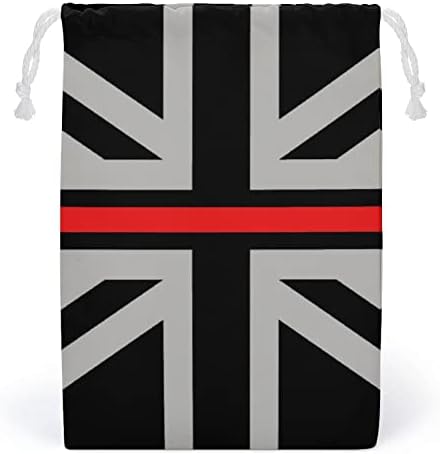 Crna tanka crvena linija UK Britanska zastava platno za skladištenje Torba za punjenje za višekratnu upotrebu Torba za vrećicu Torba za kućnu torbu za kućnu putovanja