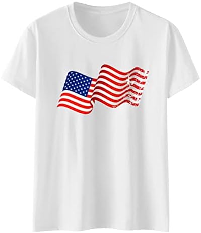 Vježba Košulja Žene Žene Dan Nezavisnosti Casual Štampanje Kratkih Rukava Posada Vrat Labave Tshirt Bluza Tops Tech