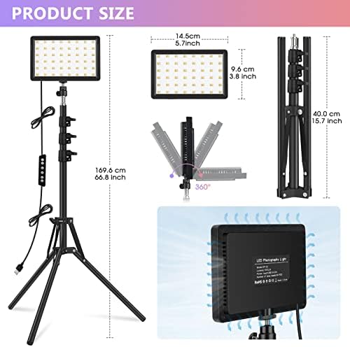 Unicucp 2 paketa led video Light Kit sa postoljem za stativ od 61,99, zatamnjiva rasvjeta za fotografije od
