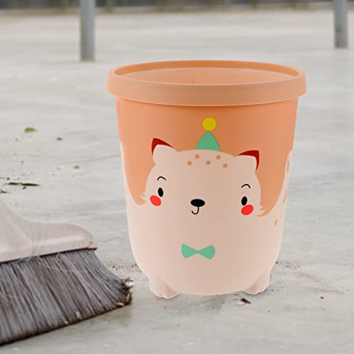 Tofficu okrugla plastična kanta za smeće za kupatilo Cartoon mačka korpa za smeće kanta za smeće za