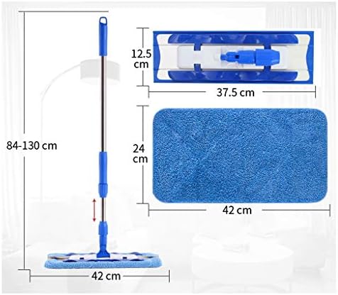 mop plavi Mop od mikrovlakana od tvrdog drveta, Kvaka i produžetak od nerđajućeg čelika, za kućnu kuhinju i sve podne površine