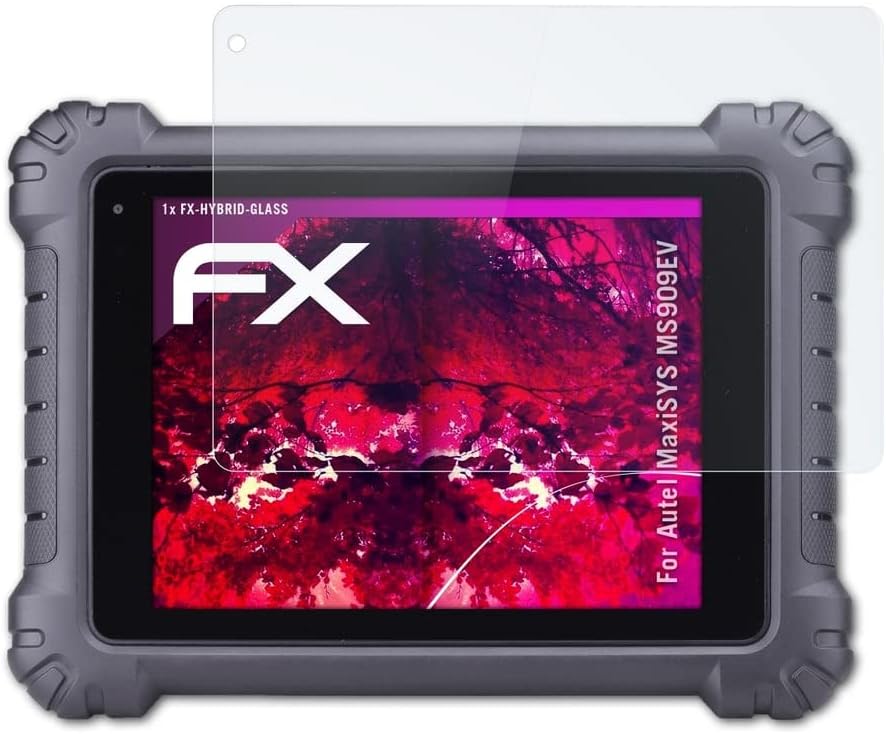 atFoliX zaštitni Film od plastičnog stakla kompatibilan sa Autel MaxiSYS MS909EV zaštitom za staklo, 9h Hybrid-Glass FX stakleni zaštitnik ekrana od plastike