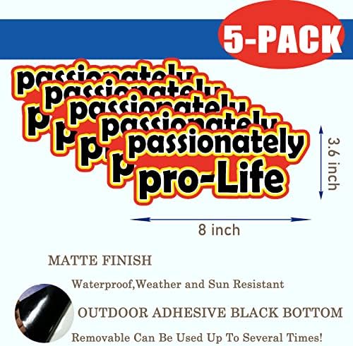 5 pakovanje strastveno pro-life naljepnica naljepnica 8 x 3,6 - uklonjivi znak smiješan poklon za