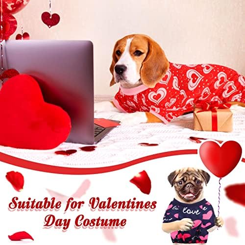 6 Pakovanje Valentines Pajamas srčani uzorak pasa za pse kostimi za pse za malu srednje velike