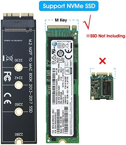 Riitop M.2 NVME SSD do 12 + 16PIN adapter za nadogradnju za MacBook Air A1465 A1466 i Mac Pro