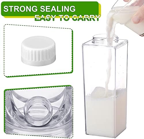 6 komada mliječne kartonske boce plastične mliječne boce stilski kvadratni boci za višekratnu upotrebu, prenosivi