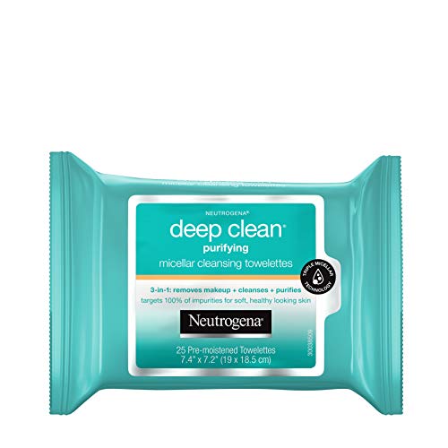 Neutrogena Deep Clean pročišćavajuće micelarne maramice za uklanjanje šminke za čišćenje, 25 Broj, pakovanje