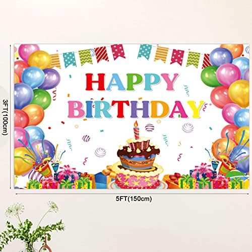5x3ft ukrasi za Happy Birthday Party šarena pozadina za rođendanski Baner velika Rainbow znak za Sretan rođendan