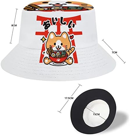 Japanski Ramen Cat Anime Kawaii Unisex kašika kašika, pakovani ribarski šešir za žene muškarci