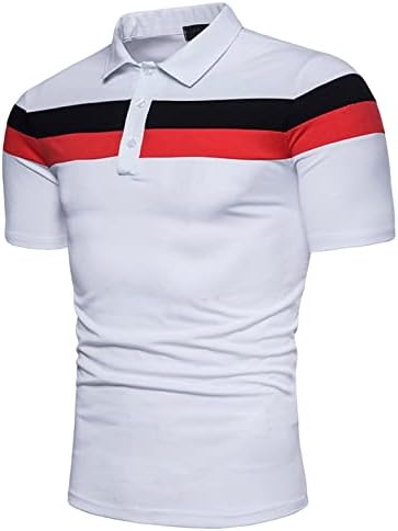 DGHM-JLMY muške majice u modnoj majici s kratkim rukavima pamučna boja Block Majica Ljetna kauzalna ovratna majica za golf