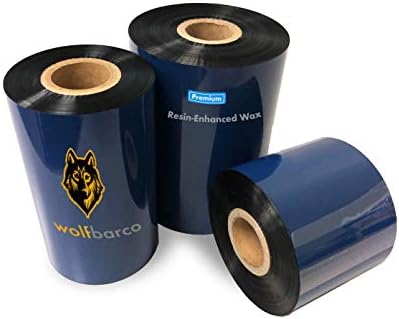 12 Rolls Wolfbarco 4.33 x 1181' Premium Wax/Resin thermal Transfer Ribbon za Label & barkod za Datamax štampače,