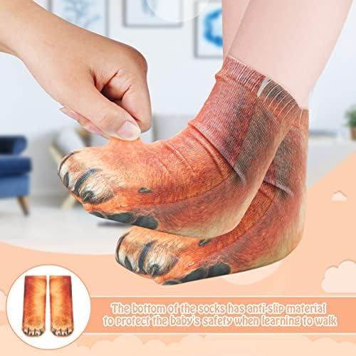 4 para Zadebljanih dječijih Cosplay čarapa 3D štampane čarape čarape životinja šape šare 3D štampane uniseks čarape životinje kopita čarape gipke životinje šape čarape periva deca