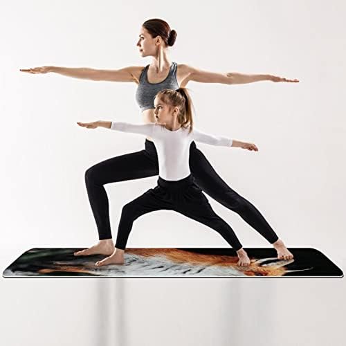 6mm ekstra debela prostirka za jogu, crvena lisica Portretni Print ekološki prihvatljivi TPE prostirke za vježbanje Pilates Mat sa za jogu, trening, osnovnu kondiciju i vježbe na podu, muškarci & žene