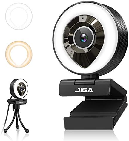 JIGA Streaming Web kamera sa dvostrukim mikrofonom 1080p podesivo desno svjetlo Pro Web kamera napredni automatski fokus sa zumom Stativa kamera za igranje Web kamera za Xbox Facebook YouTube Streamer konferencije