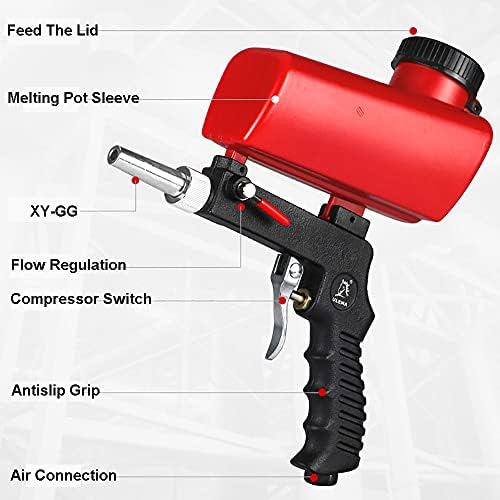 Si FANG Premium Sandblaster komplet pištolja za pjeskarenje, Ručni pištolj za prskanje peska podesivi ventil za protok medija, alat za prskanje peska za vazdušni kompresor