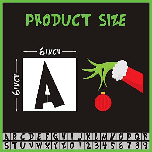 36 komada Božićne Grinch abecede šablone za višekratnu upotrebu pisma šablon šablon Božićni odmor, zid, tkanina,