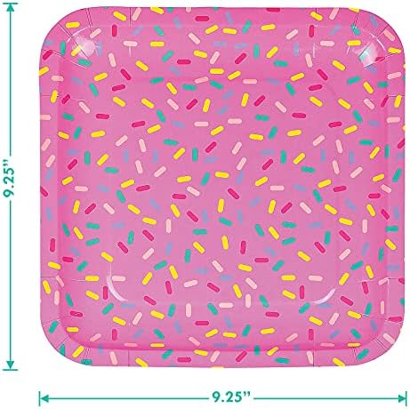 HOME & amp; HOOPLA Sprinkles Baby Shower Party okrugli papirni desertni tanjiri i Blijedoružičaste