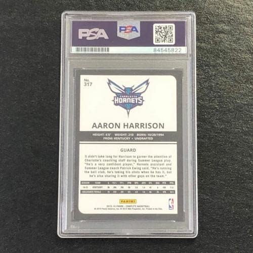 2015-16 Panini Kompletna 317 Aaron Harrison potpisana kartica AUTO 10 PSA / DNK ploča - košarkaške rookie