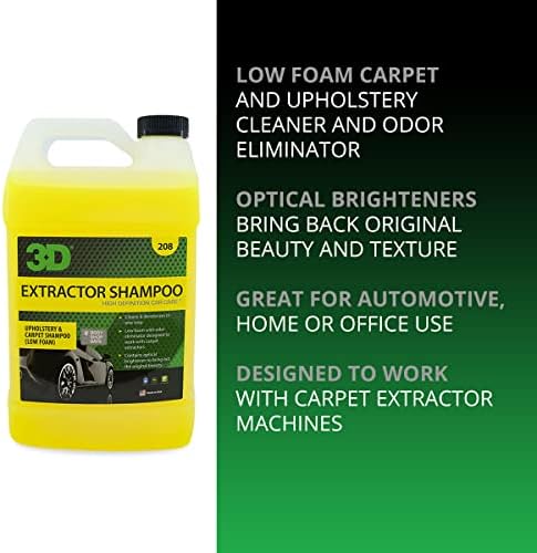 3d Extractor šampon za čišćenje tepiha za mašinsku upotrebu-sredstvo za čišćenje presvlaka, sredstvo za uklanjanje mrlja i sredstvo za uklanjanje mirisa - niska pjena, bez ostataka Formule 1 galon