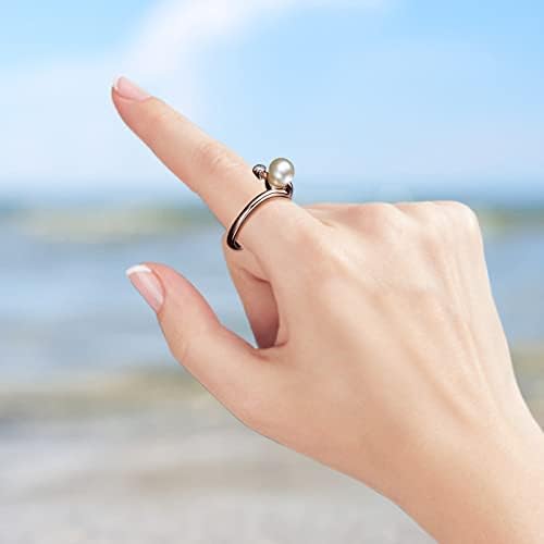 Modni jednostavni zlatni biser Izvrsni prstenovi Djevojke Trendi dijamant cirkonske dame za žene za žene zajednički prsten nakit vintage
