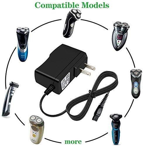 Zamjena punjača za Philips-Norelco-HQ8505 Norelco 7000 5000 3000 serija električni brijač brijač, Aquatec, Arcitec, Multi brada trimer & više 15v AC Adapter kabl za napajanje