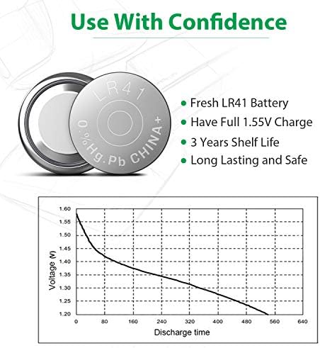 LiCB 10 Pack LR41 AG3 392 384 baterija, dugotrajna & amp; nepropusna, velikog kapaciteta 1.5 V LR41 novčić