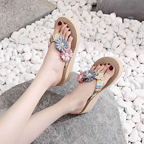 Tkati cipele za cipele s klinovima za plažu kućne sandale za cvijeće ženske prozračne japanke ravne cipele
