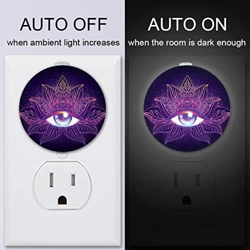 2 paketa Plug-in Nightlight LED geometrija noćnog svjetla za oči ljubičasto sa senzorom sumraka do zore