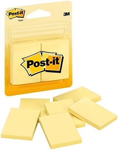 Post-it Mini Note, 1,5 in x 2 in, 6 jastučića, Američke 1 omiljene ljepljive bilješke, Kanarinac žute, čisto