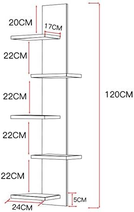 PIBM Stylish Simplicity polica zidna plutajuća polica drvena kocka za ostavu za spavaću sobu 5 slojeva,24x120cm,7
