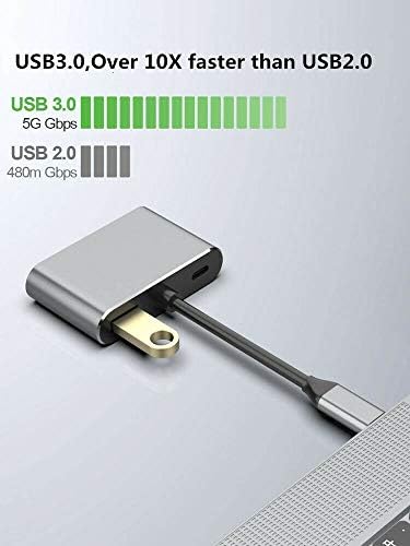 USB C do 4K HDMI VGA adapter, 4 u 1 USB-C u HDMI, 1080p VGA, USB tipa C 87W PD punjenje Multiptorski adapter