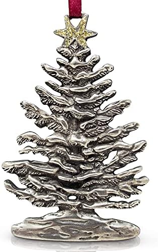 Danforth Snježni ukras za božićnu jelku-ručno izrađen kositar Božićni Ornament-satenska traka, 2 5/8 by 1 11/16, proizvedeno u SAD