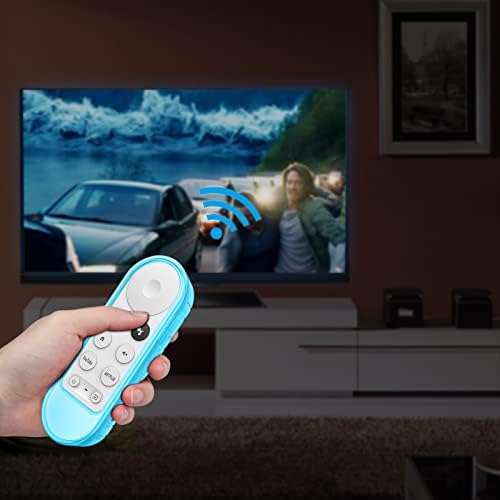 Fintie zaštitna futrola za Chromecast s Google TV HD 2022 / 4K 2020 glasovnom daljinskom udaljenosti - Slatko otporan na udarce za skidanje naklonjenom od chromecast glasovnog daljinskog upravljača, nebeski plavi sjaj