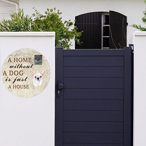 Smiješni metalni pas potpisuje dom bez psa nalazi se samo kuća za kuću okruglog vješalica za kućne ljubimce