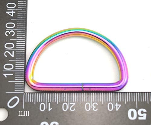 Fenggtonqii 1.5 Unutarnji promjer Rainbow Colorful D prstenovi kopče D-prsten koji nije zavaren za pakovanje za vezanje od 4