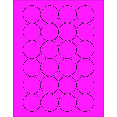 Aviditi Tape Logic 1 2/3 fluorescentno roze naljepnice za krug, za laserske & amp; Inkjet štampače, trajno ljepilo, 8 1/2 x 11 list, 24 naljepnice po listu, 100 listova