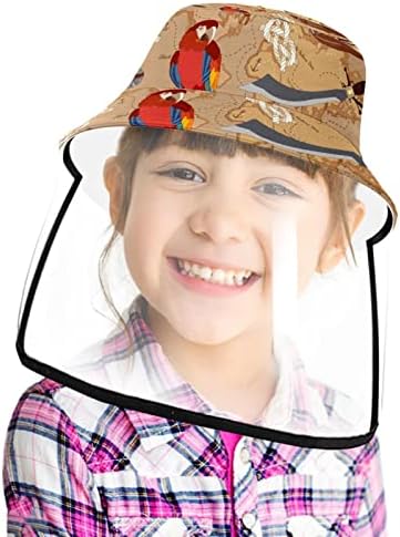 Zaštitni šešir za odrasle sa štitnikom za lice, ribarski šešir protiv sunčane kape, stara kartu nautička papagaj