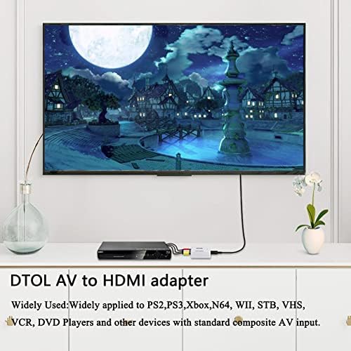 Dtol RCA do HDMI, AV do HDMI Converter, 1080p Mini RCA Composite CVBS video audio adapter za PAL / NTSC TV /
