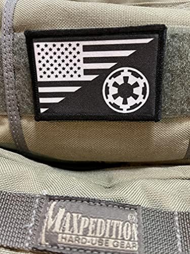 Star Wars Empire Imperial Crest USA zastave pokorene zakrpe za morale. 2x3 Kuka i loop flaster. Izrađen u SAD-u