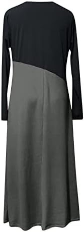 Nokmopo haljine za žene 2022 Ženska jesen i zimska casual tanki dugih rukava od pune vunene platnene haljine