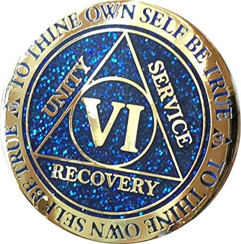6 godina AA medaljon Reflex plavi sjaj pozlaćeni čip u boji VI