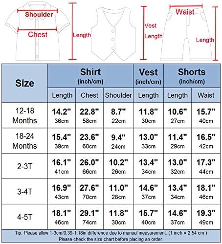 A & amp;J DESIGN Baby & amp; Toddler Boys Gentleman Suit, 3kom Shorts Sets Shirts & amp; Vest & Shorts